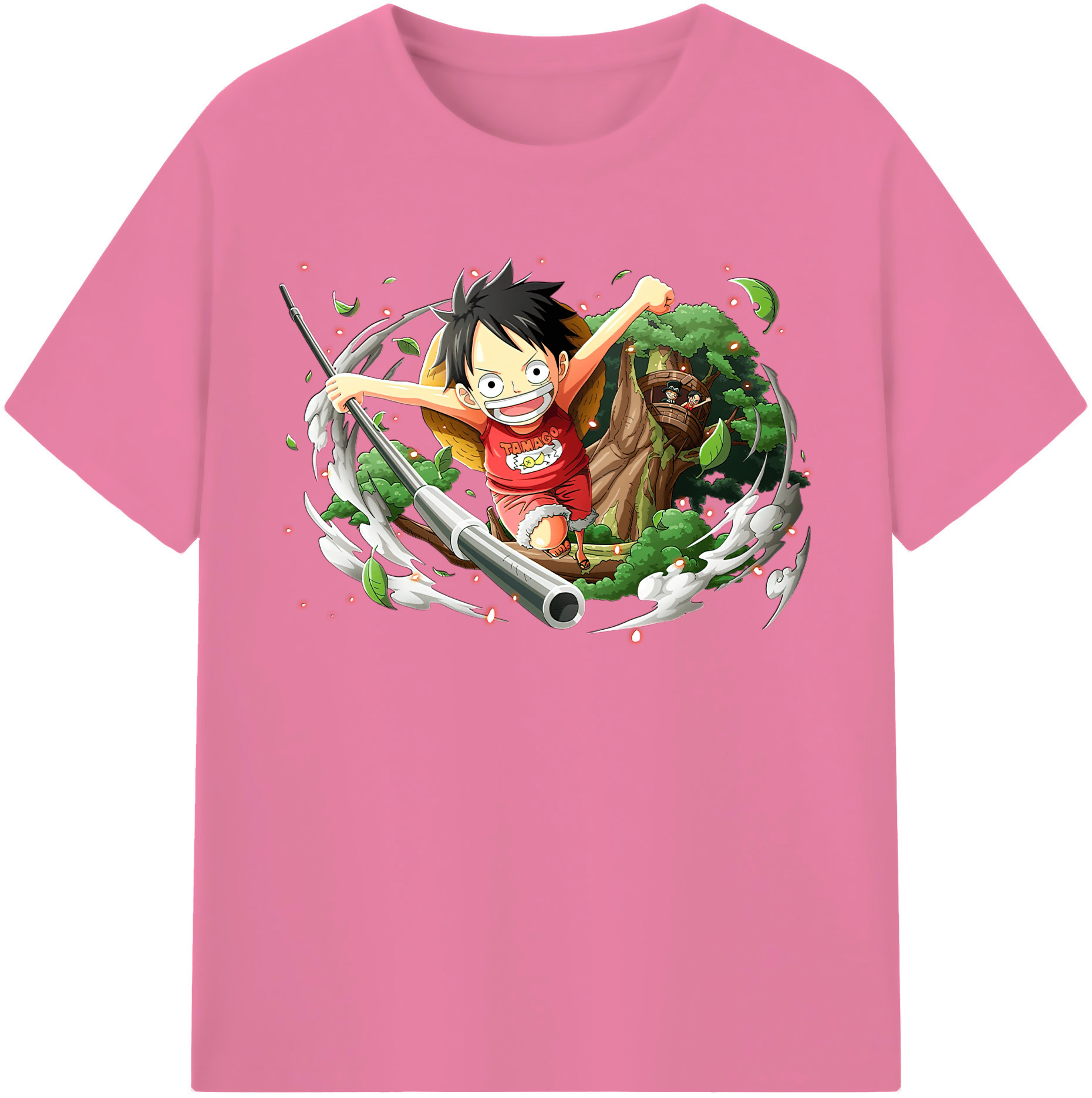 ワンピース モンキー・D・ルフィ ONE PIECE Monkey D. Luffy 綿100％半袖Tシャツ（フロントプリント）